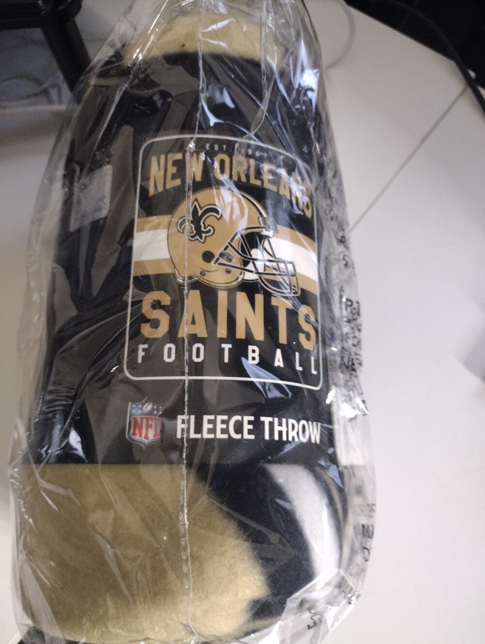 New Orleans Saints Black & Gold Fleece Throw